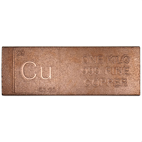 1 Kilo Copper Bullion Bar (Varied Condition)