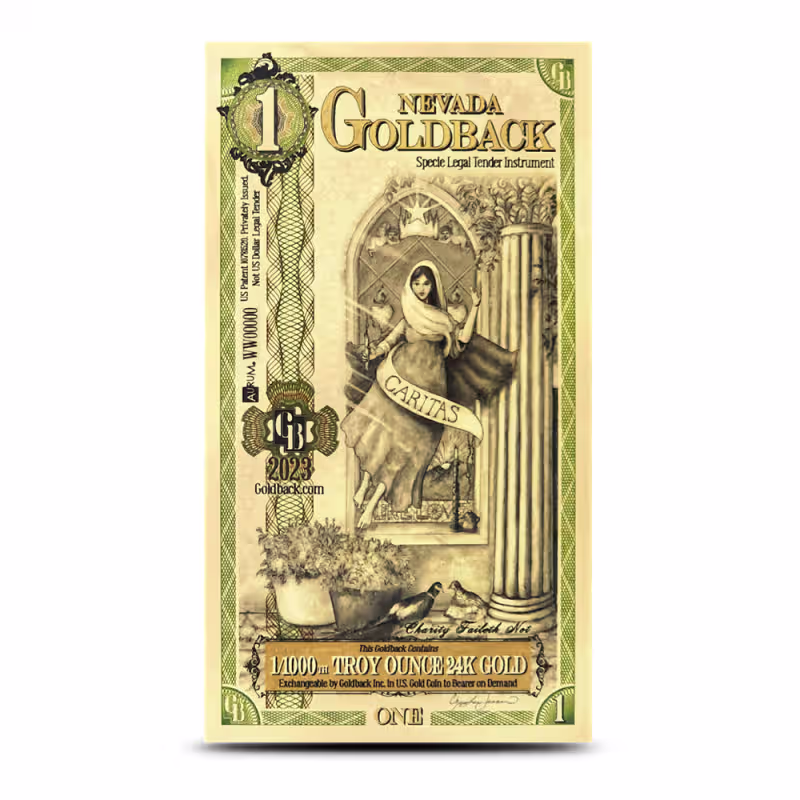 1 Nevada Goldback Gold Note