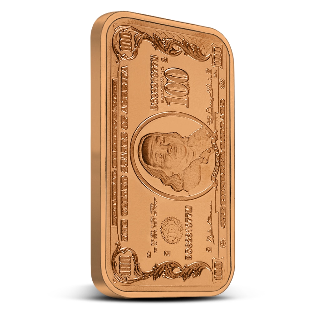 1 oz $100 Banknote Copper Bars Online
