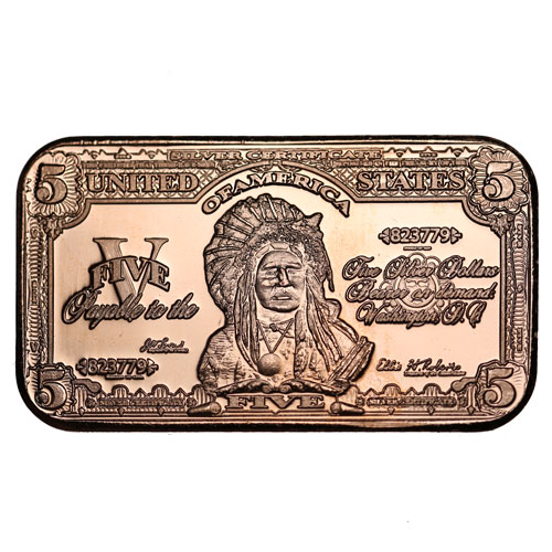 1 oz $5 Banknote Copper Bars Online