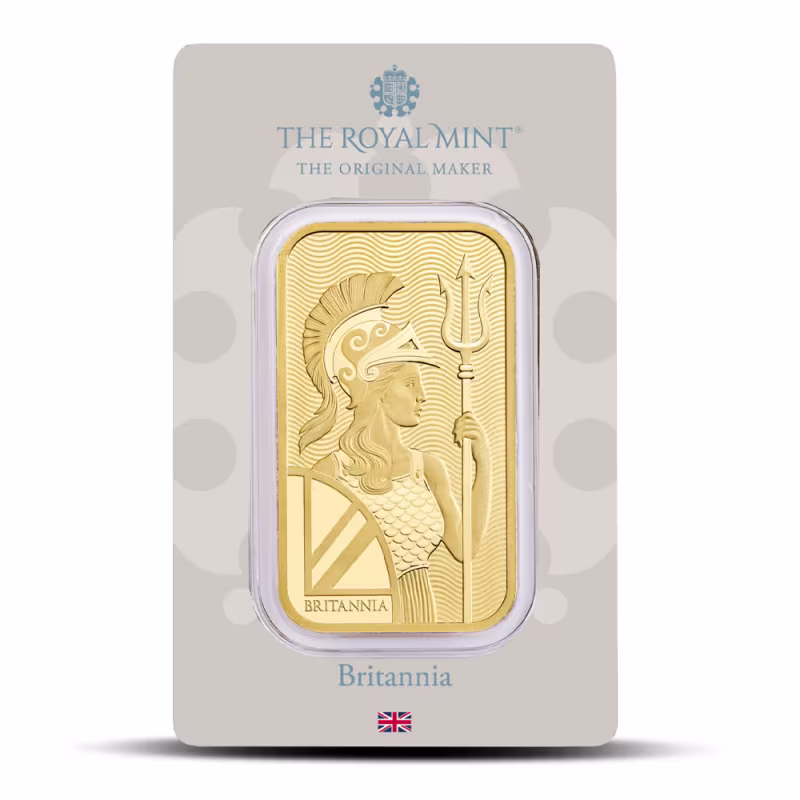 1 oz British Gold Britannia Bar (New w/ Assay)