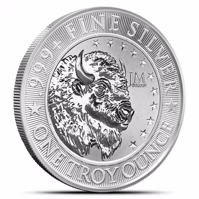 1 oz Bullion Metals Buffalo Silver Round (Reverse Proof-Like, New)