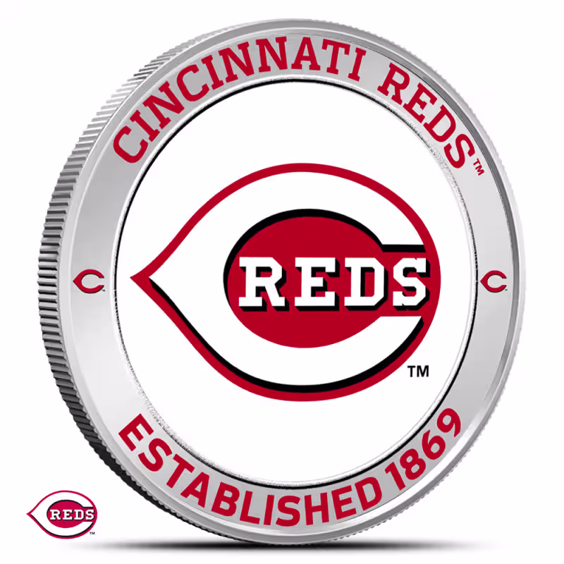 1 oz Colorized MLB Cincinnati Reds Silver Round (BU)