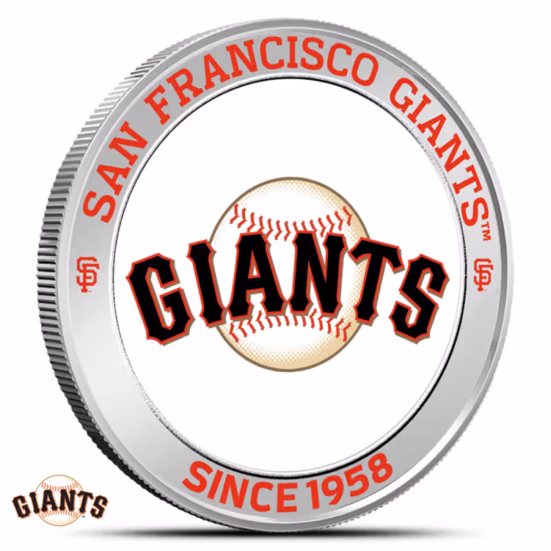 1 oz Colorized MLB San Francisco Giants Silver Round (BU)