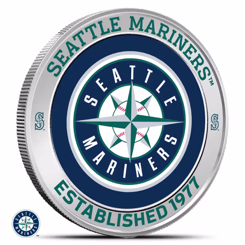 1 oz Colorized MLB Seattle Mariners Silver Round (BU)