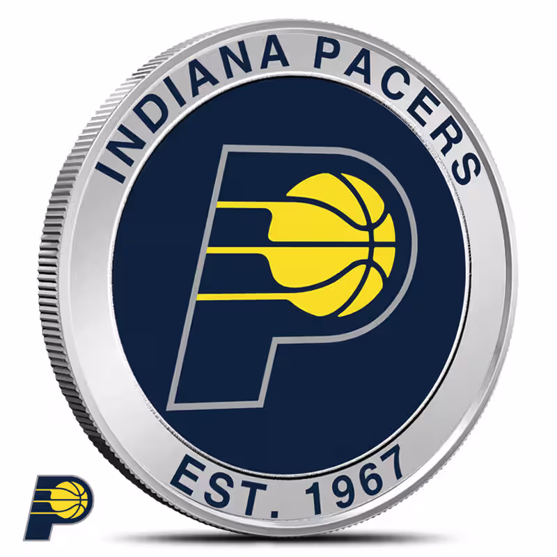 1 oz Colorized NBA Indiana Pacers Silver Round (BU)