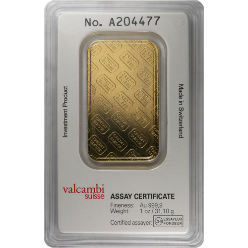 1 oz Credit Suisse Gold Bar (Secondary Market w/ Assay)
