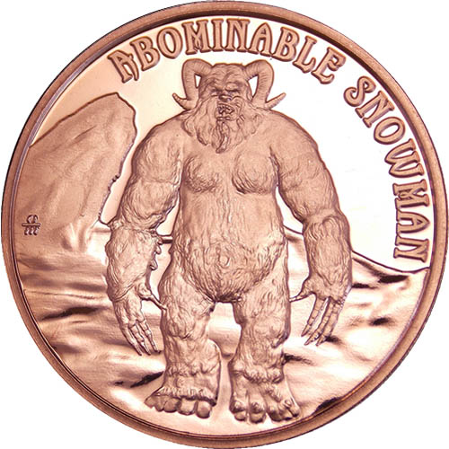 1 oz Cryptid Creatures Abominable Snowman Copper Round (New)