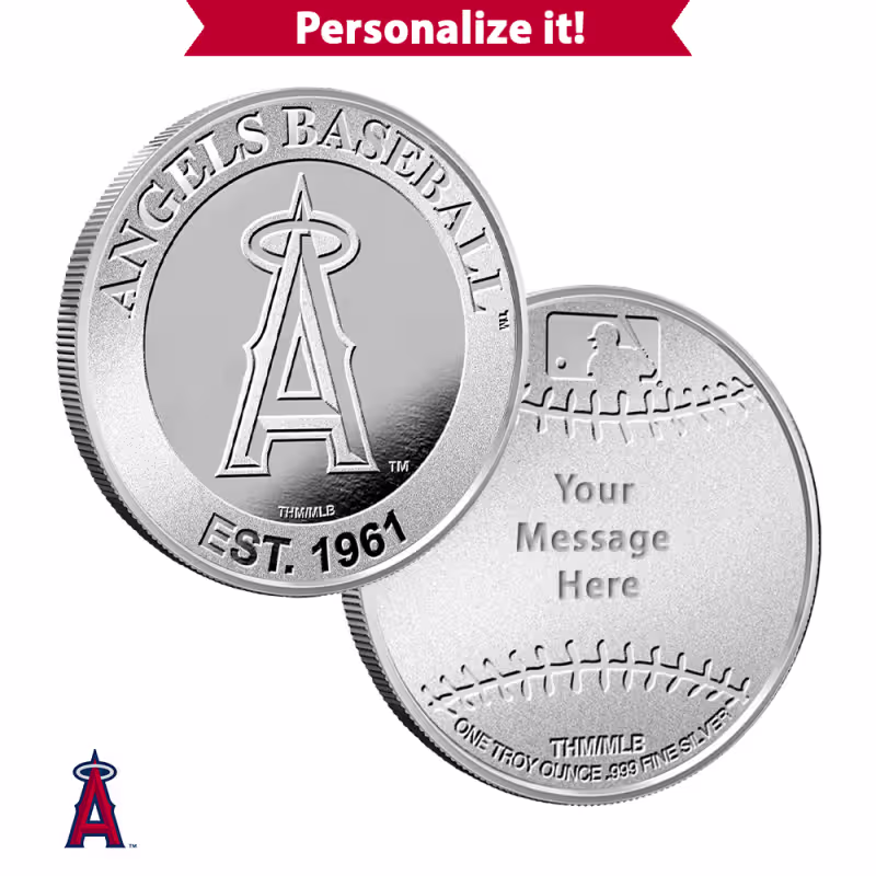 1 oz Engravable MLB Los Angeles Angels Silver Round (New w/ Gift Box)