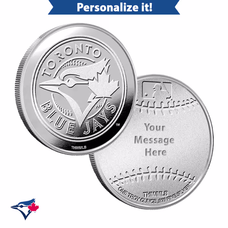 1 oz Engravable MLB Toronto Blue Jays Silver Round (New w/ Gift Box)