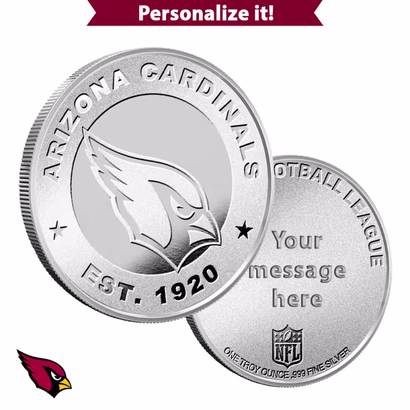 1 oz Engravable NFL Arizona Cardinals Silver Round