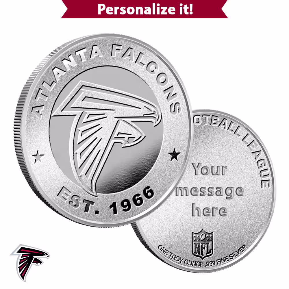 1 oz Engravable NFL Atlanta Falcons Silver Round