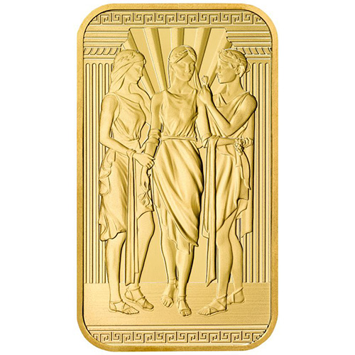 1 oz Great Britain Great Engravers Three Graces Gold Bar