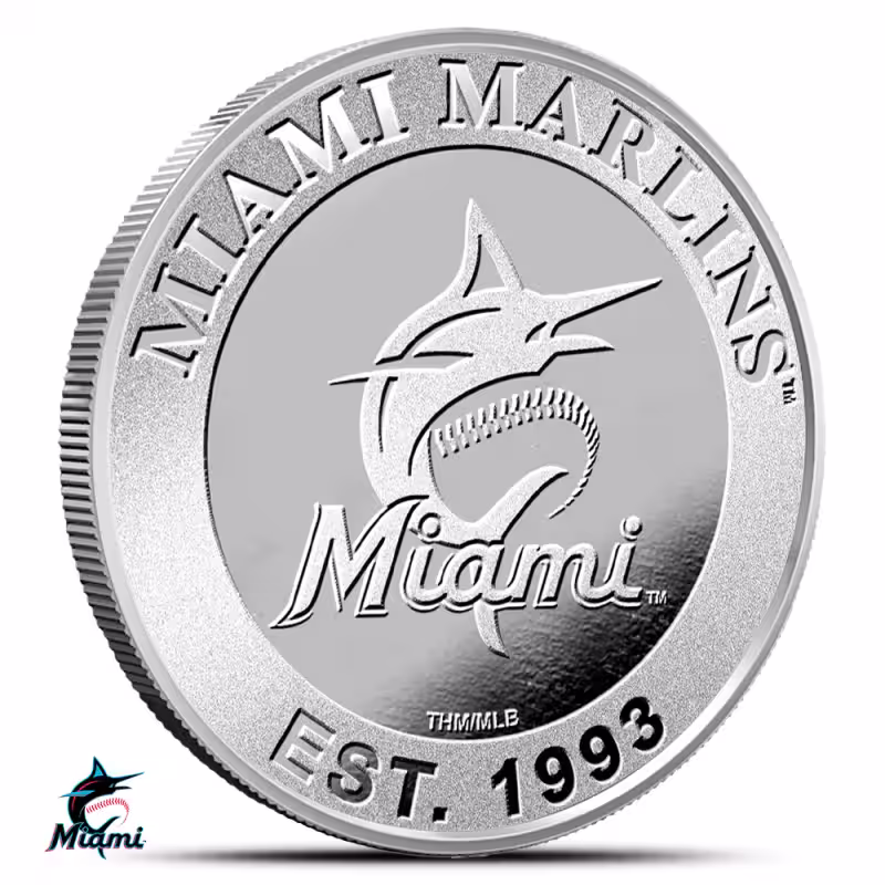 1 oz MLB Miami Marlins Silver Round (BU)