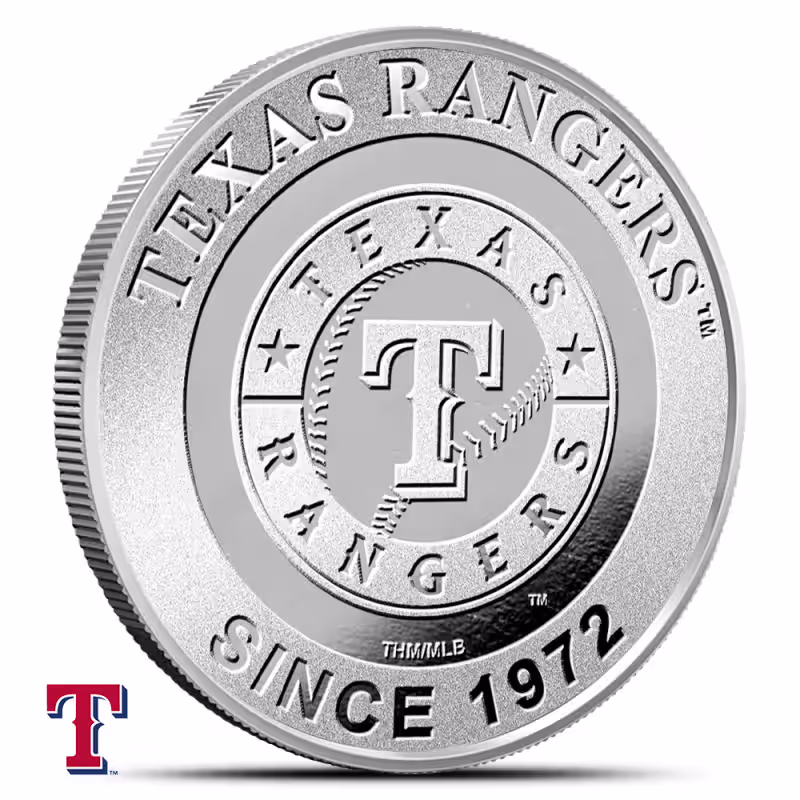 1 oz MLB Texas Rangers Silver Round (BU)