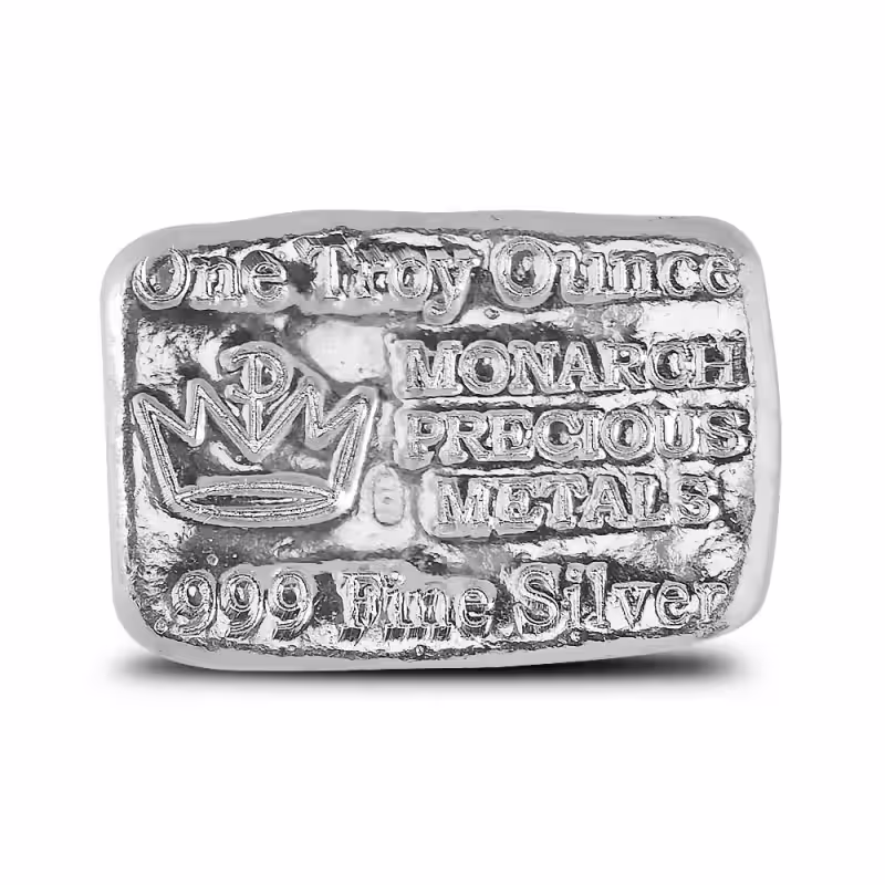 "1 oz Monarch Hand Poured Silver Bar (New)