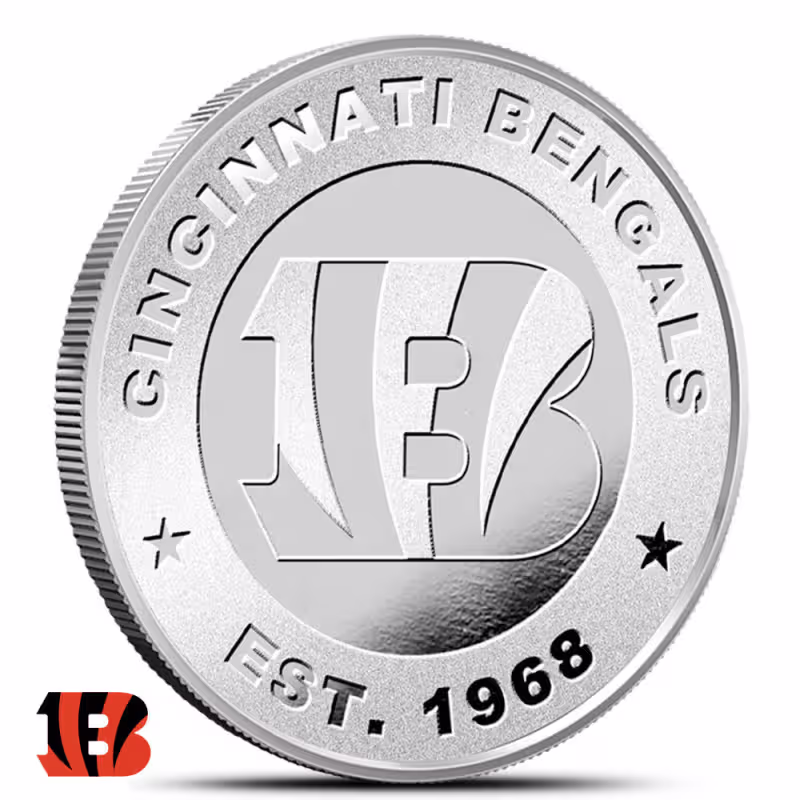 1 oz NFL Cincinnati Bengals Silver Round (BU)