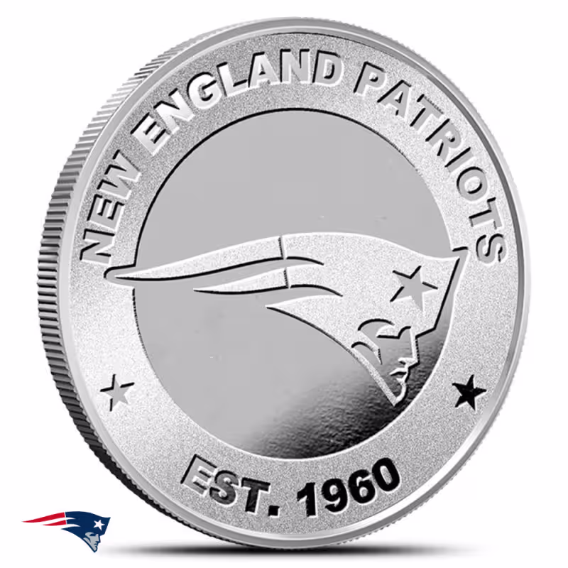 1 oz NFL New England Patriots Silver Round (BU)