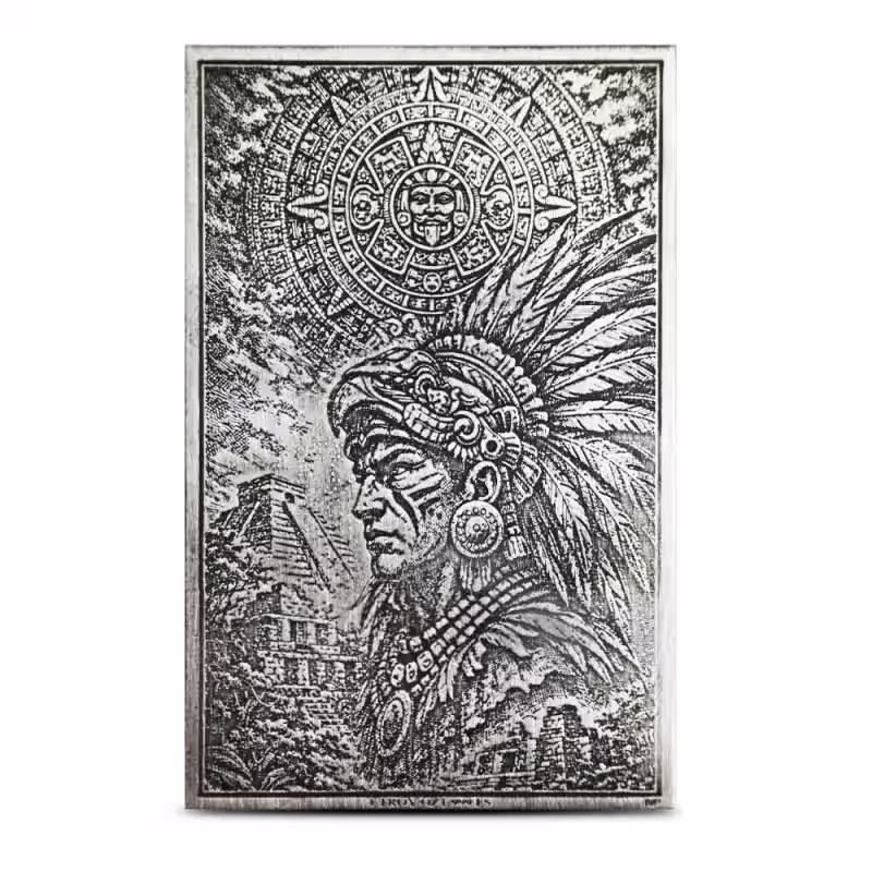 1 oz North View Products Aztec Warrior Silver Card (New)