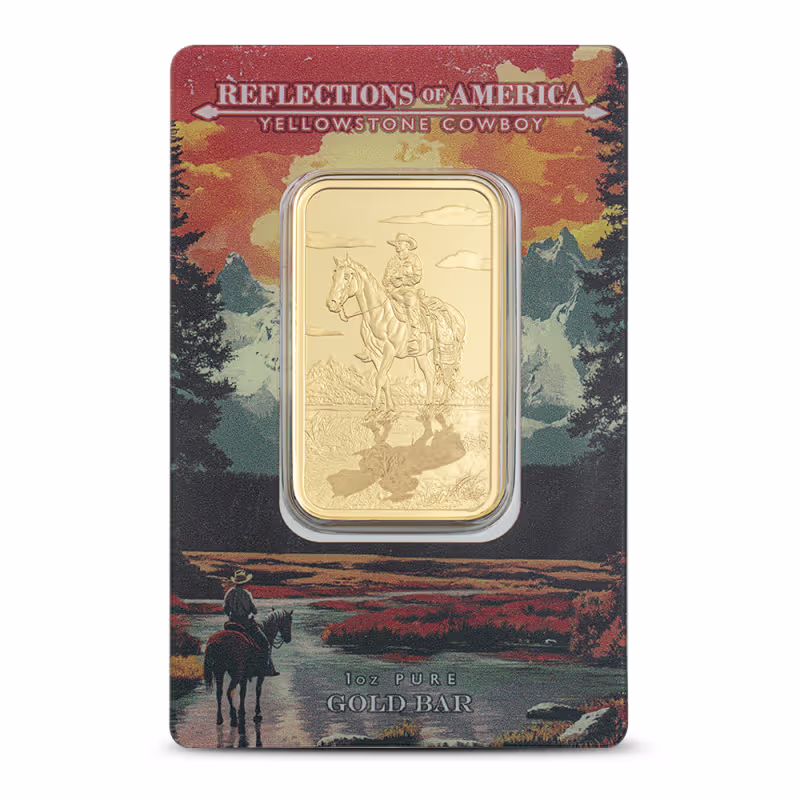 1 oz PAMP Suisse Yellowstone Cowboy Gold Bar