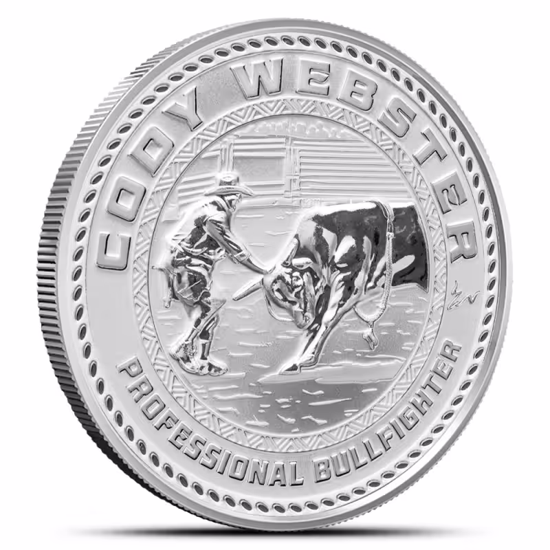 1 oz Reverse Proof Texas Mint Cody Webster Silver Round