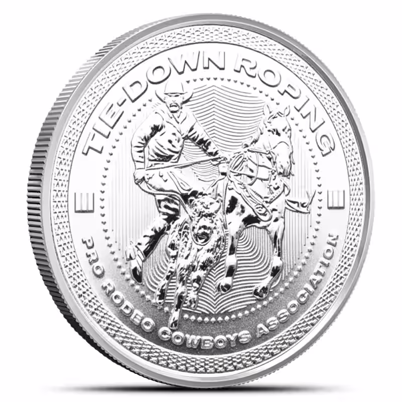 1 oz Reverse Proof Texas Mint PRCA Tiedown Roping Silver Round