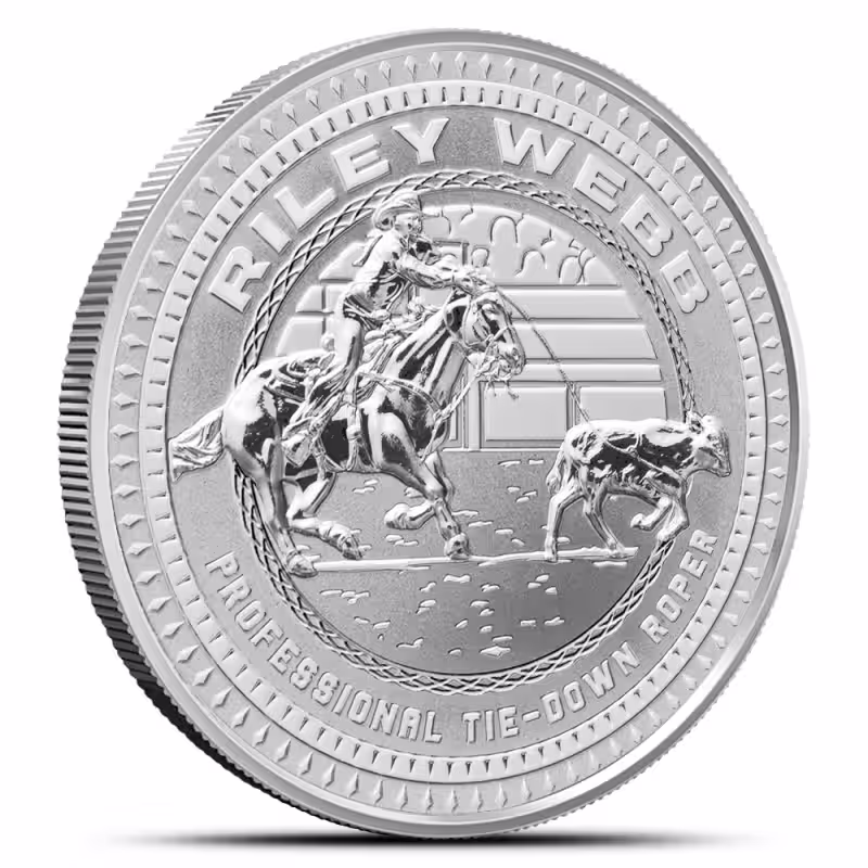 1 oz Reverse Proof Texas Mint Riley Webb Silver Round