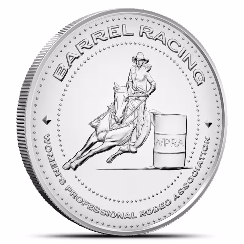 1 oz Reverse Proof Texas Mint WPRA Barrel Racing Silver Round