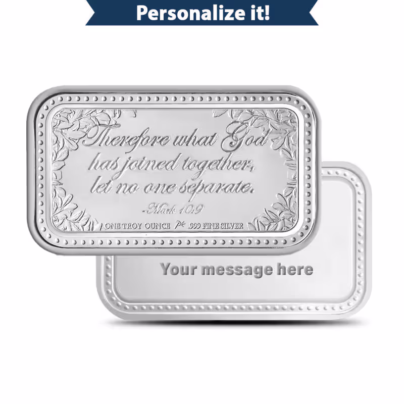 1 oz Silver Engravable Wedding Bar