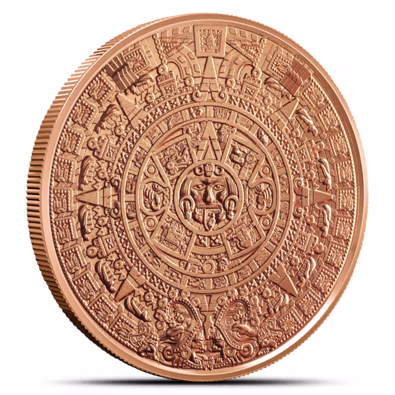1 oz SilverTowne Aztec Calendar Copper Round (New)