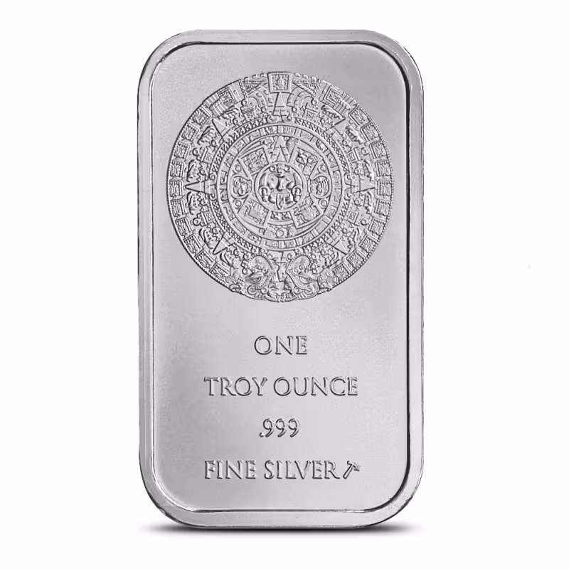 1 oz SilverTowne Aztec Calendar Silver Bar (New)