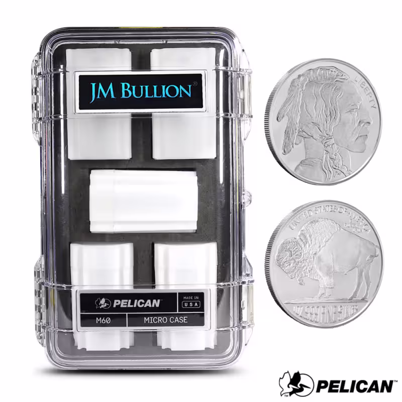 1 oz SilverTowne Buffalo Silver Mini Monster Box (100 Rounds, Bullion Metals Pelican Case, New)