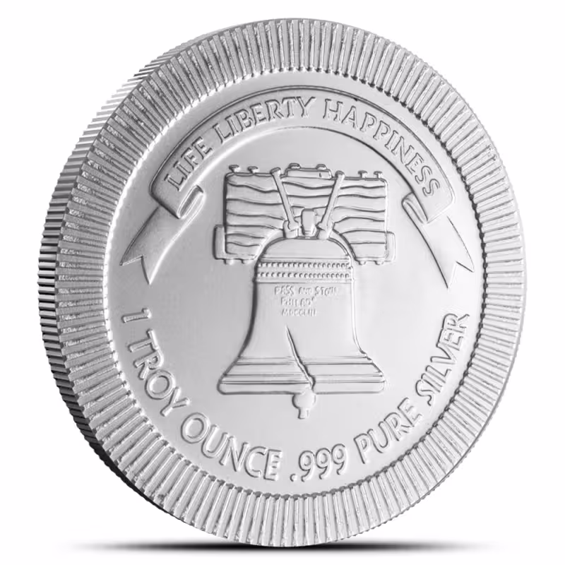 1 oz SilverTowne Liberty Bell Stackable Silver Round