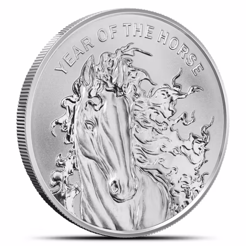 1 oz Sunshine Lunar Horse Silver Round (New)