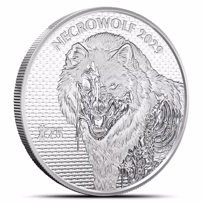 1 oz Zombucks World Necrowolf Silver Round (New)