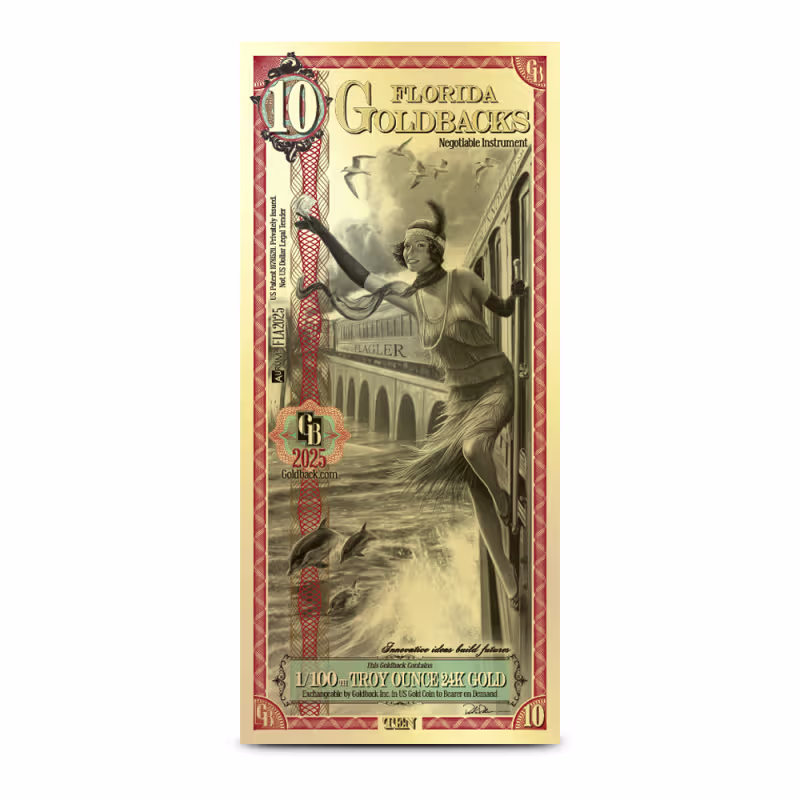 10 Florida Goldback Gold Note (New)