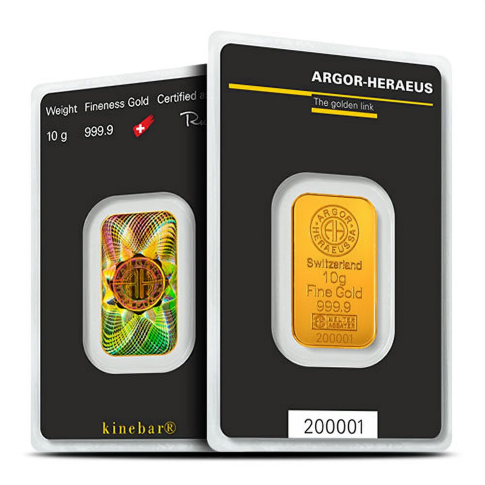 10 Gram Argor Heraeus Kinebar Gold Bar