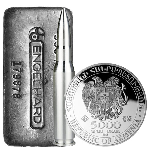 10 oz Silver (Varied Condition, Any Mint, Various Forms)