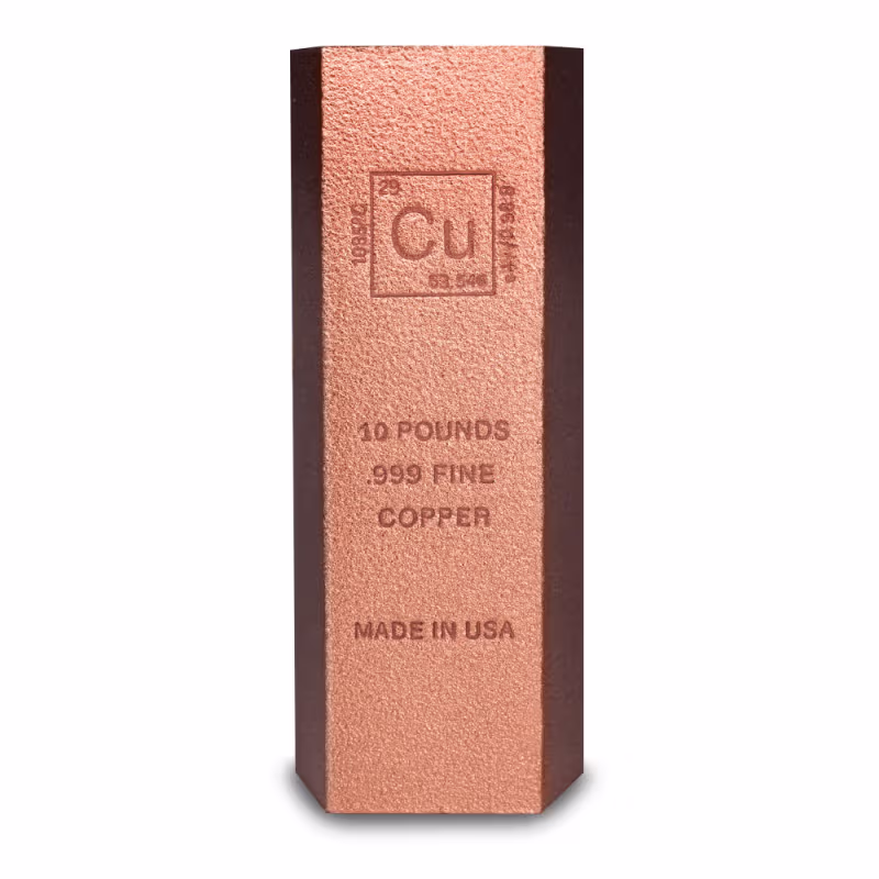 10 Pound Copper Bullion Loaf Bar