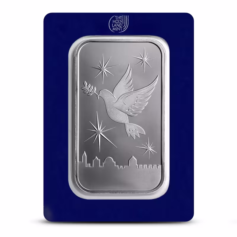 100 Gram The Holy Land Mint Silver Bar (New w/ Assay)
