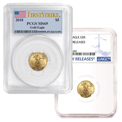 1/10 oz American Gold Eagle Coin MS69 (PCGS or NGC)