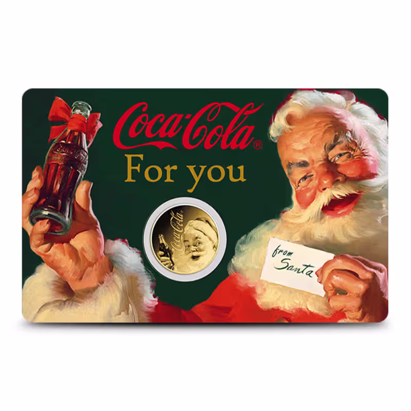 1/1000 oz Republic of Chad Gold Coca Cola Santa Clause Coin