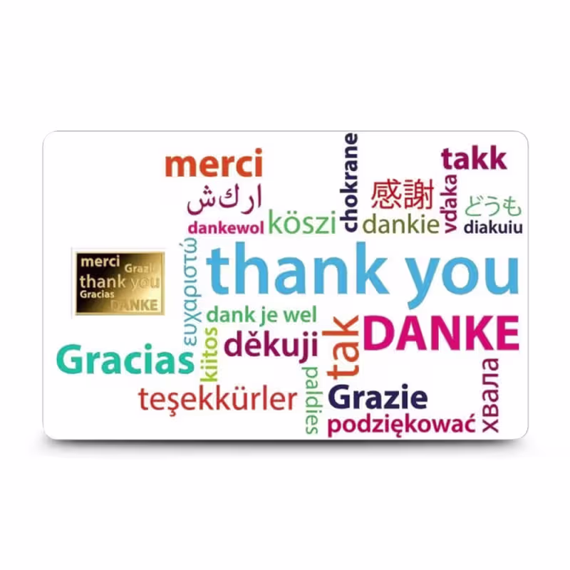 1/1000 oz Republic of Chad Gold Thank you Coin