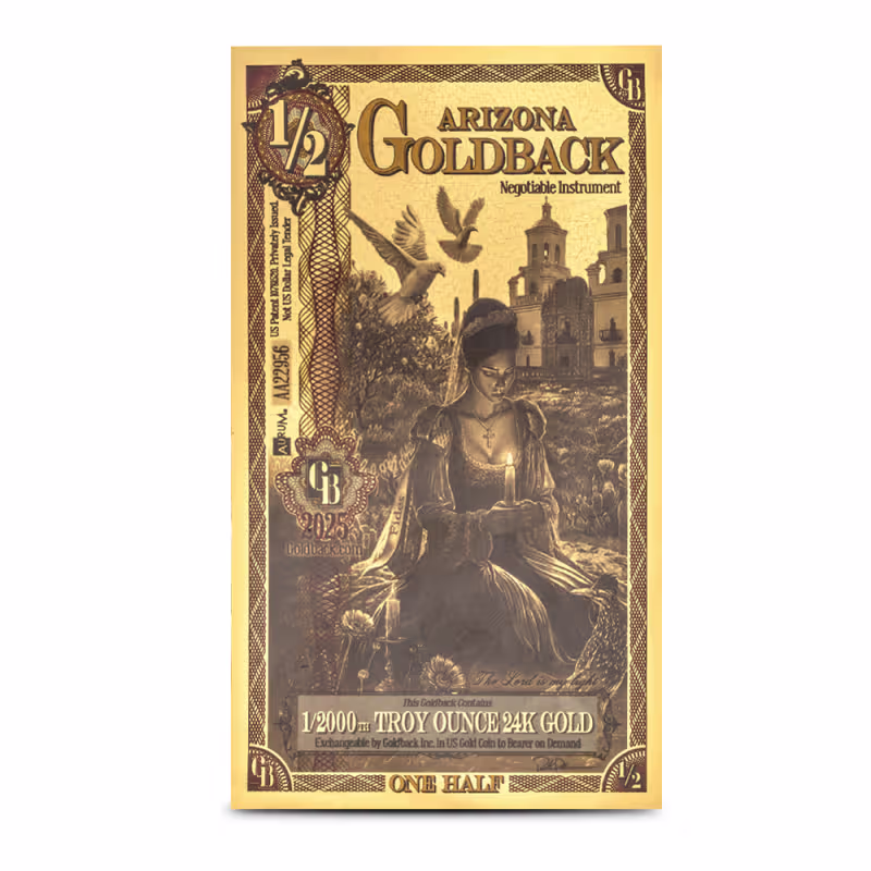 1/2 Arizona Goldback Gold Note (New)