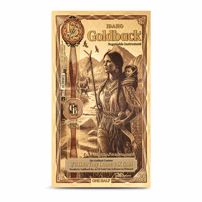 1/2 Idaho Goldback Gold Note (New)