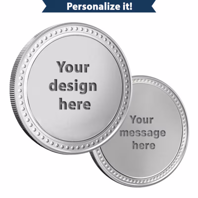 1/2 oz Design Your Own Engravable Silver Golf Ball Marker