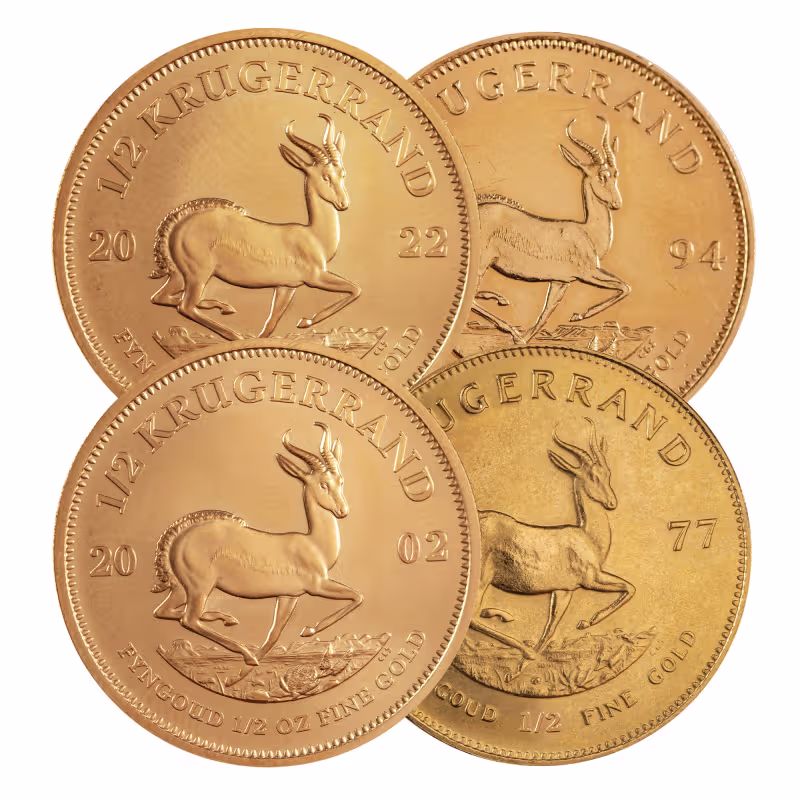 1/2 oz South African Gold Krugerrand Coin (Random Year)