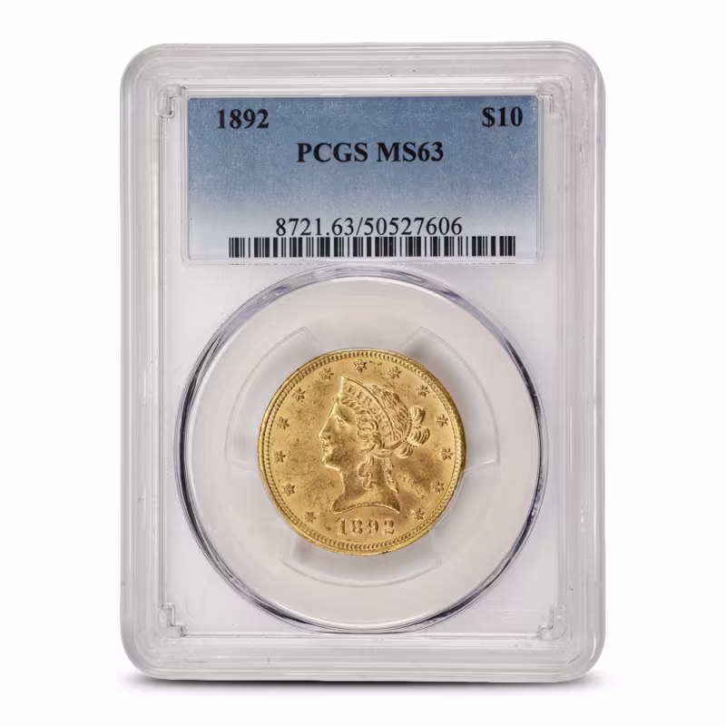 1892 Pre-33 $10 Liberty Gold Eagle Coin PCGS MS63
