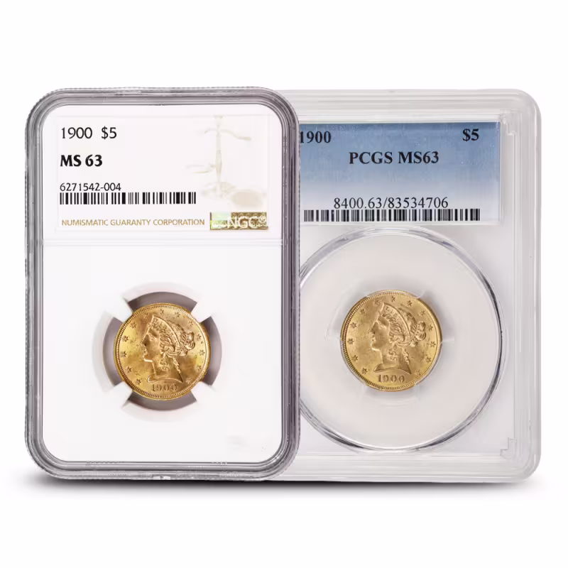 1900 Pre-33 $5 Liberty Gold Half Eagle Coin MS63 (PCGS or NGC)