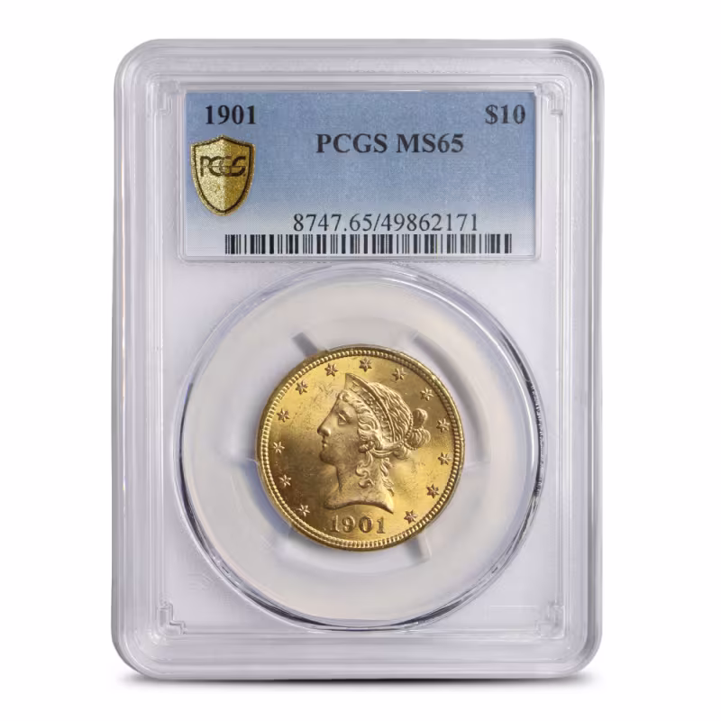 1901 Pre-33 $10 Liberty Gold Eagle Coin MS65 (PCGS or NGC)